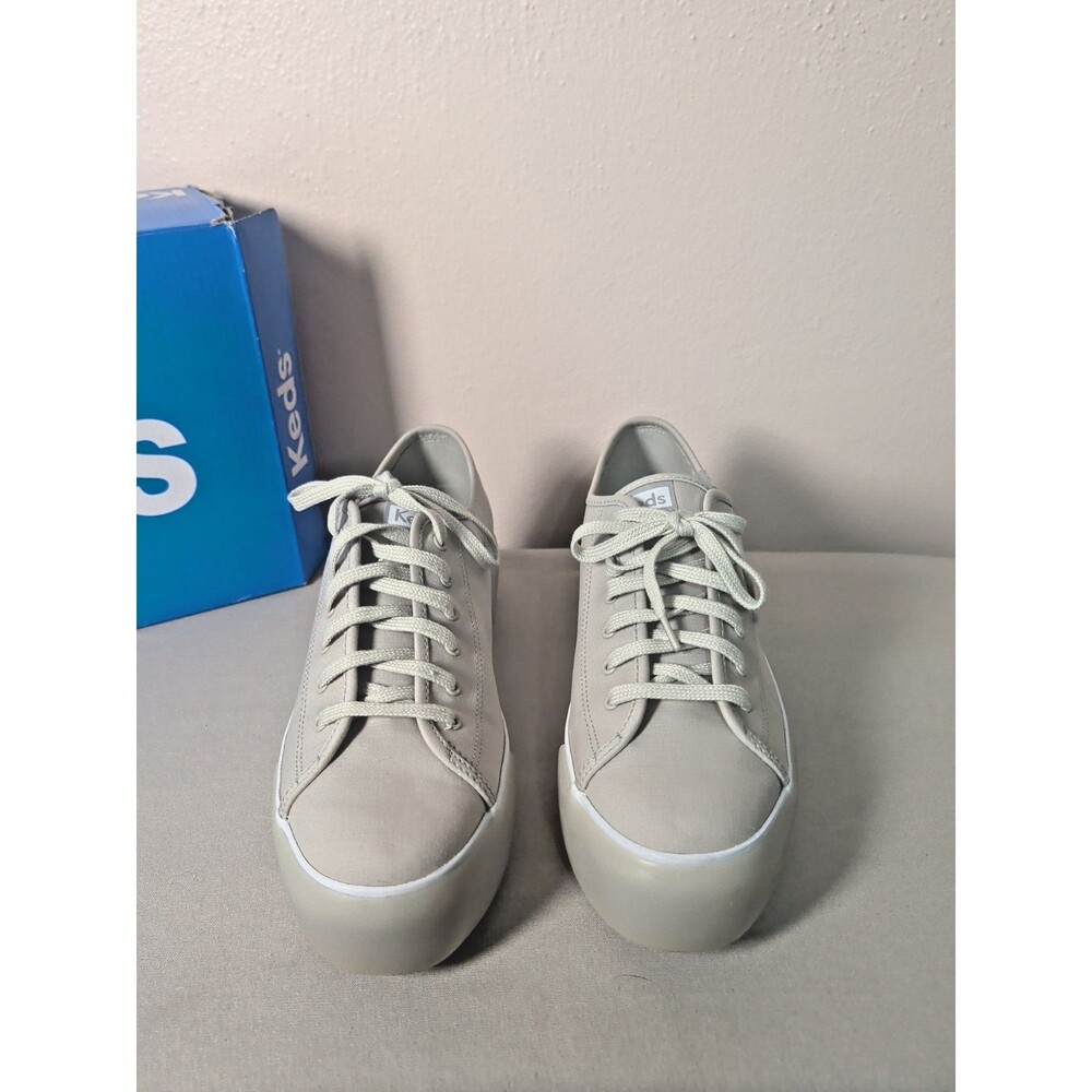 Keds Women's Triple Up Platform Sneakers - White & Gray Canvas Fashion Size 10 - Picture 7 of 12